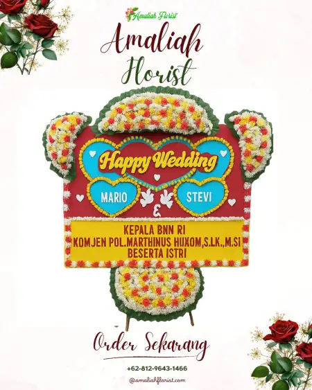 Papan Bunga Pernikahan Raji